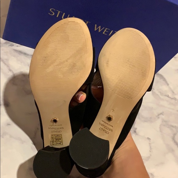Stuart Weitzman open toe block heel mules size 4 - Picture 4 of 8